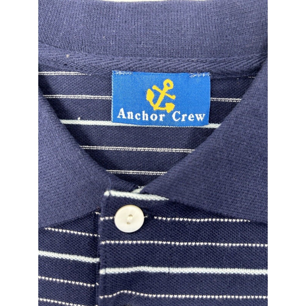 Anchor Crew NWT Men’s Navy Polo Striped Short Sleeve Shirt‎ Size XL - Picture 7 of 12